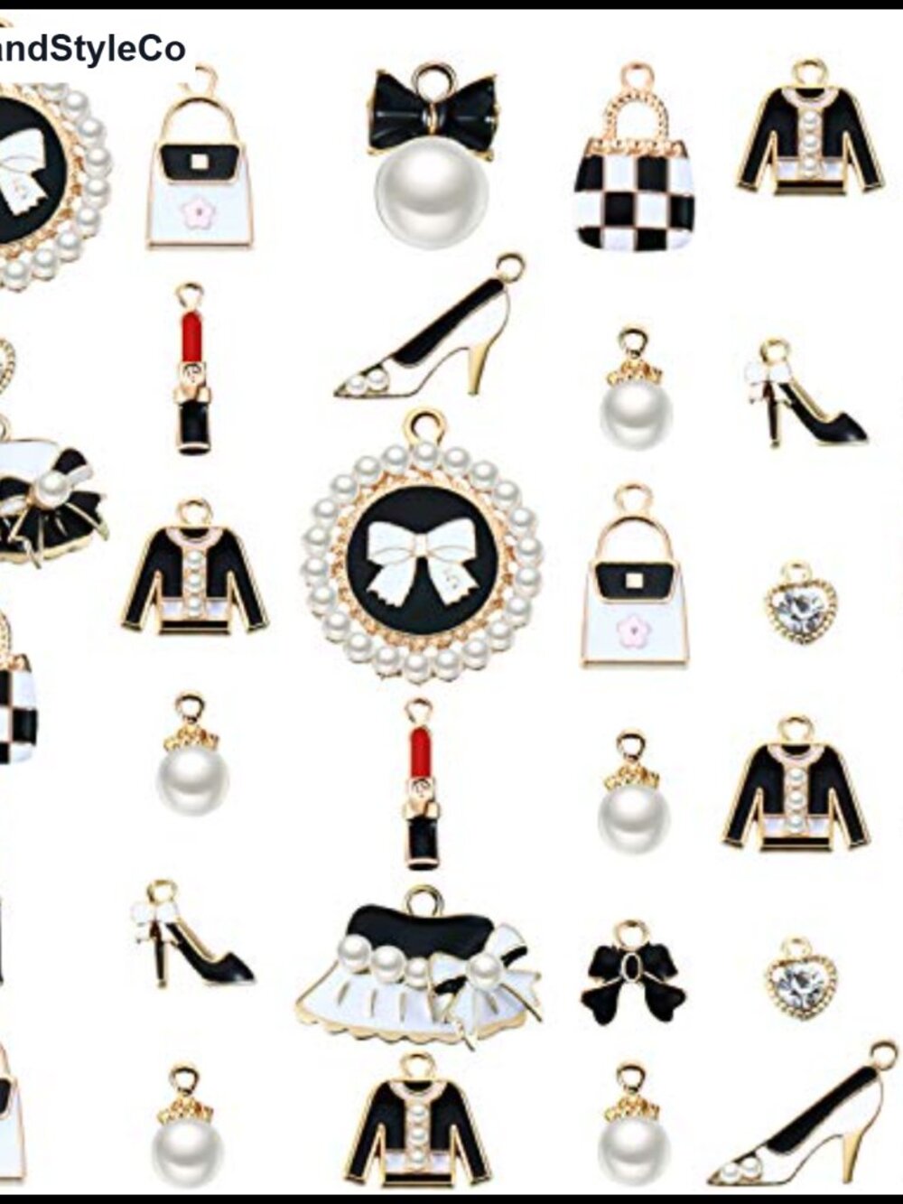 46 Pc Enamel Makeup Charms Lipstick Purse Heels DIY Jewelry Pendants